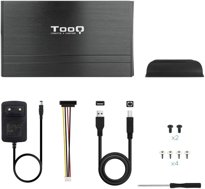 Tooq TQE-3520B Caja Externa para HDD 3.5 IDE/SATA USB 2.0 Negra